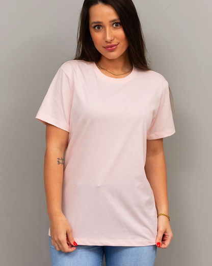 Pink T-Shirt – Front View (Women's Essential 100% Cotton)